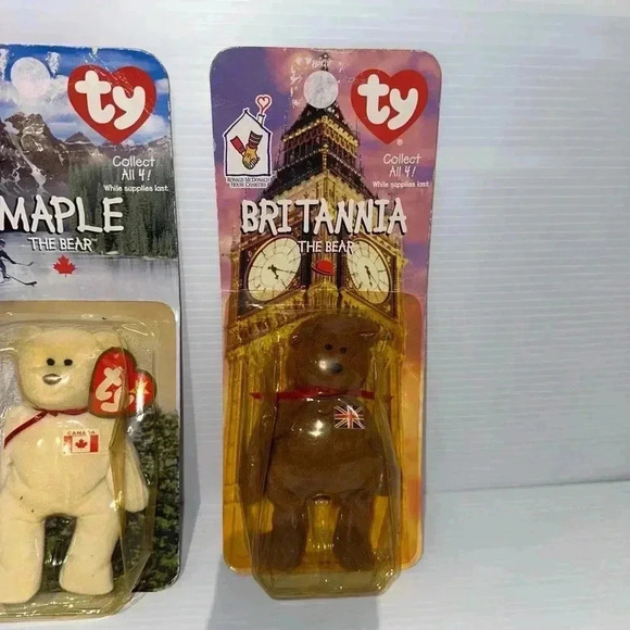 McDonald's TY Beanie Babies 3 Maple, Britannia, & Glory. Rare New in Box - Picture 6 of 15